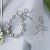 Delicate Keychain with Beaded Bowknot Phone Charm Unique Keyring Bag Pendant for Car Key Wallet Backpack Purse