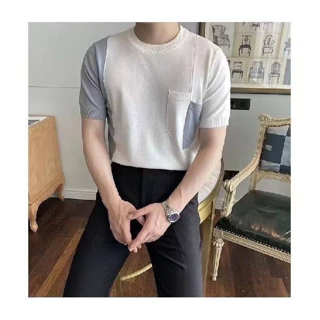 

Футболка с коротким рукавом Мужская Модный бренд Летняя Свободная с рукавом до локтя 2025 Новая Интернет Горячая Модная Инс Простой Принт Топ 3XL чёрный