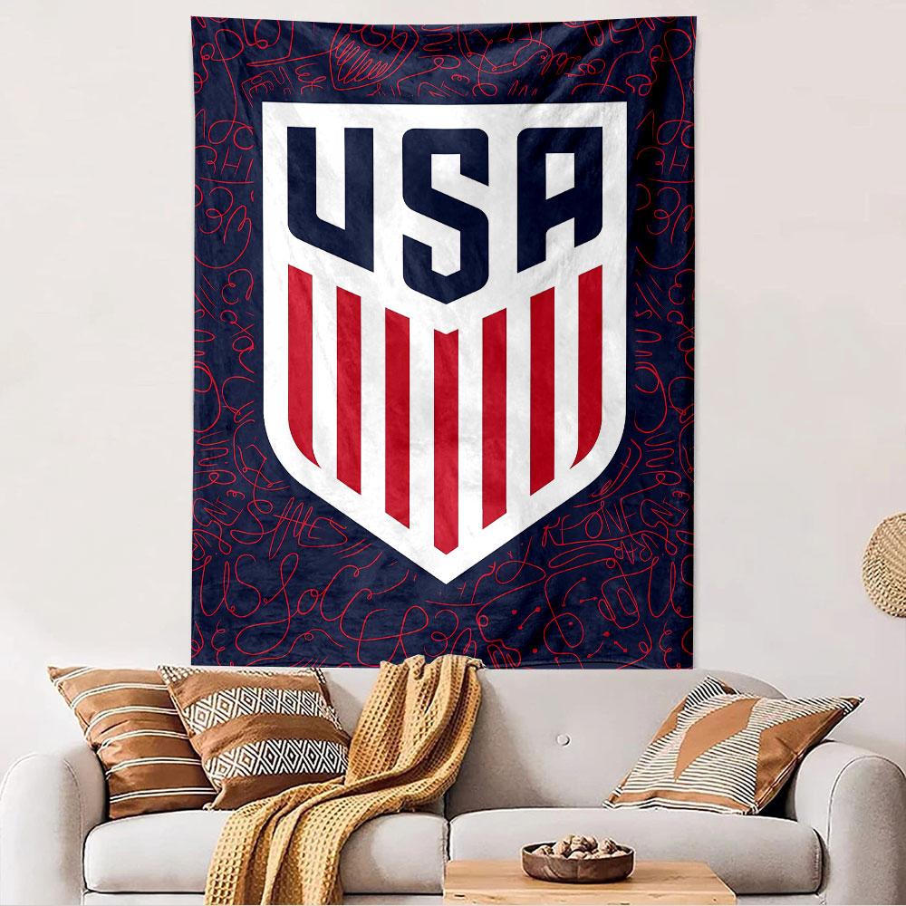 USA Sport Tapestry Wall Hanging, National Flag Design, Wall Decor for Bedroom Living Room Dorm