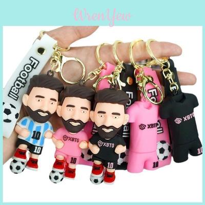 Adorable Llavero de Dibujos Animados de Messi Colgante para Bolso Accesorio Creativo para Coche Material de Goma