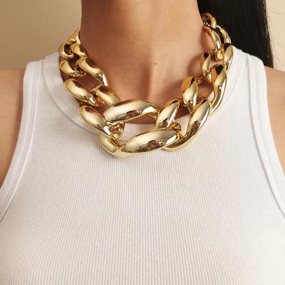 Exaggerated Acrylic CCB Big Chunky Thick Chain Necklace for Women Collar Hiphop Lock Choker Grunge Jewelry Steampunk Men 2026