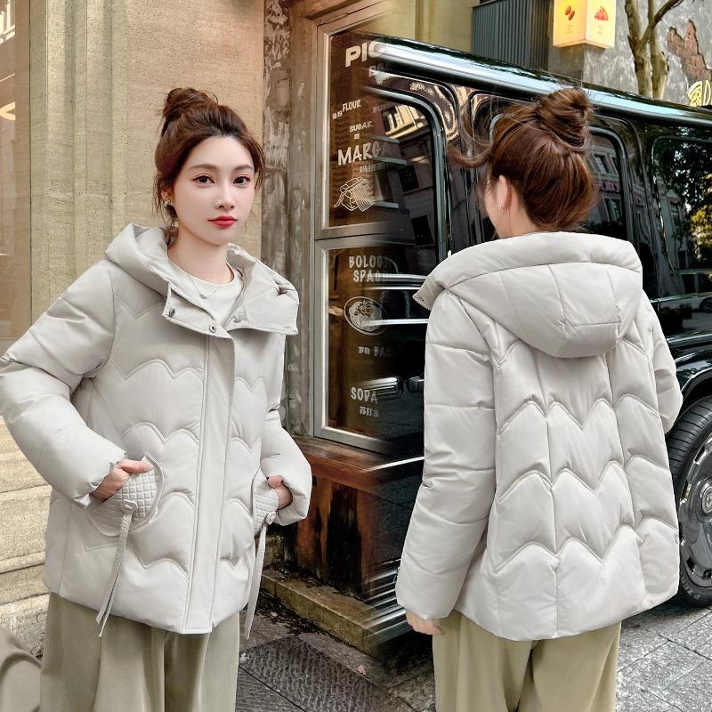 Winter New Cotton-padded Clothes Cotton-padded Clothes Hooded Versatile Loose and Thin Cotton-padded Jackets Simple Women's Jackets