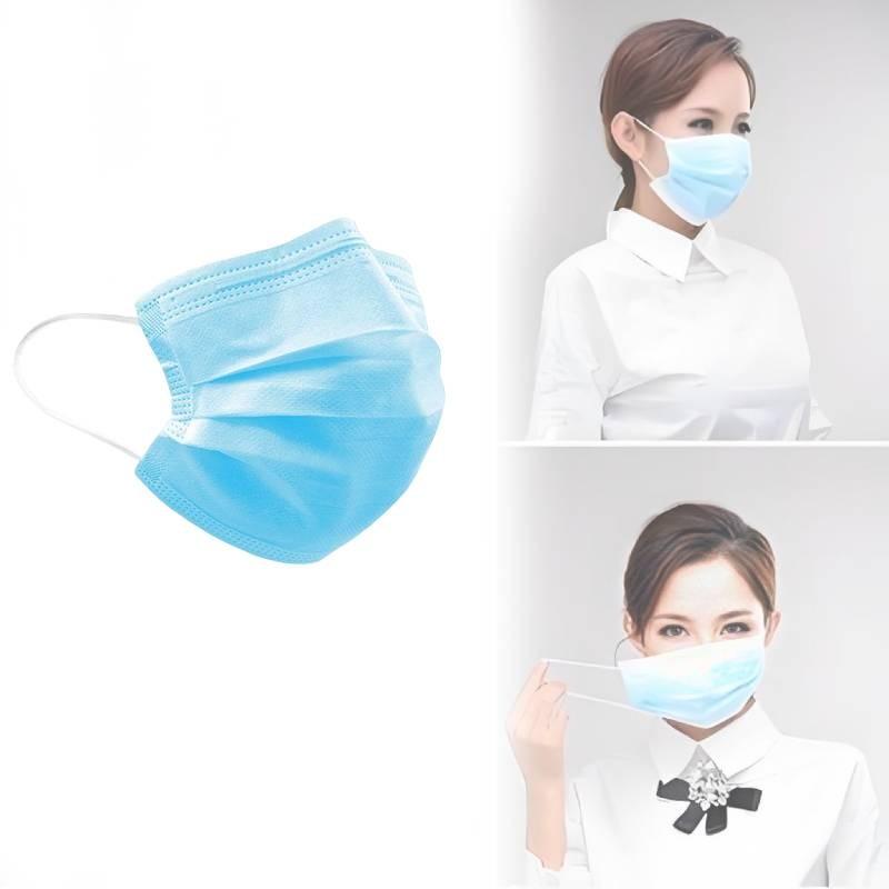 High Quality Adult Disposable Masks Blue Three Layer Non Woven Earloop Protective Masks