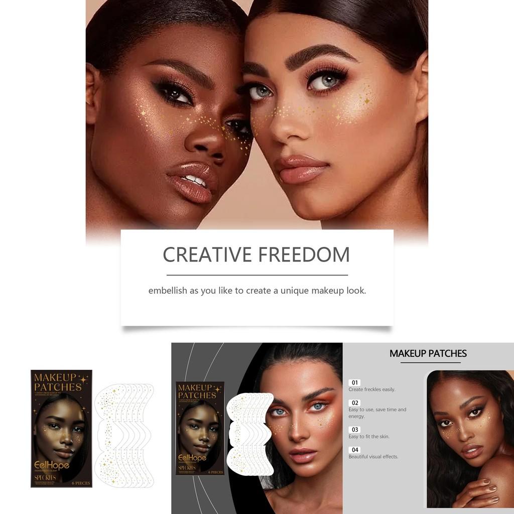 Eelhope Natural Freckle Temporary Tattoo Stickers Set Of 6 For Flawless Makeup Looks