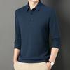 Spring Autumn Waffle Men's Long-sleeved Polo Shirt Business Casual Slim Top Classic Solid Color Male Brand Tees
