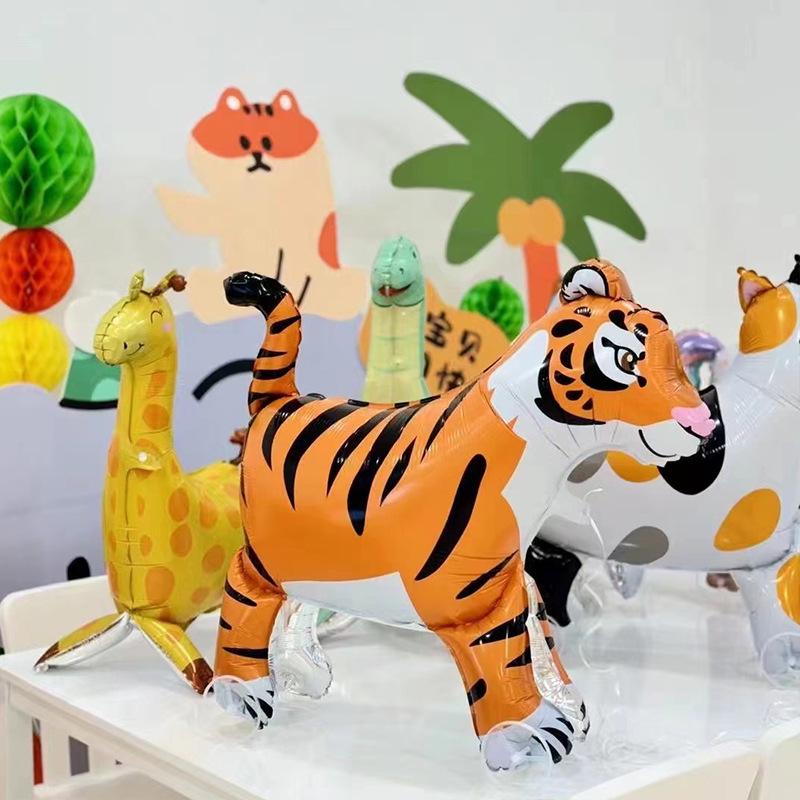 Kids' Wheeled Walking Balloon: Cartoon Dinosaur & Tiger