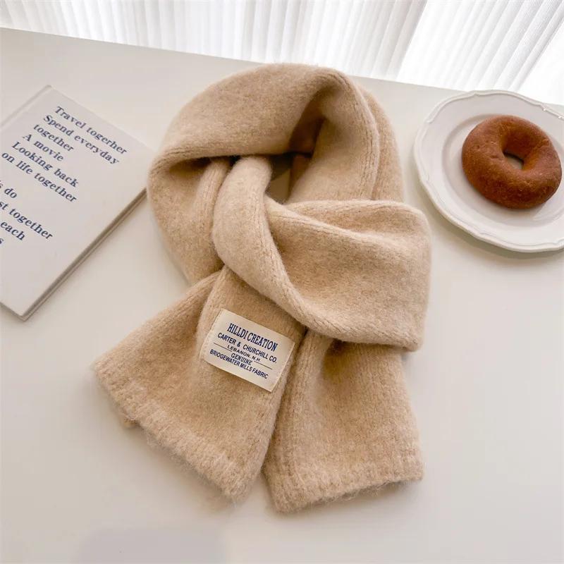 

Wool Scarf Winter Warm Thickened Solid Warmer Scarves Men Women Fashion Knitted Versatile Shawl Soft Neck Bib Designer 156X24cm