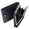 Inden Bifold Clasp Clasp Purse Black Deerskin with Black Small Checkered Clasp 1 Bill 6 Card 2 X 11cm X [Inden-ya] Wallet, Purse, 1608, A, Lacquer,