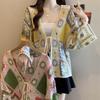 Frühling Herbst Bohemian Häkelstrickjacke Damen Durchbrochene Lockere Strick-Überwurf Stilvolles Ethnisches Mode-Top