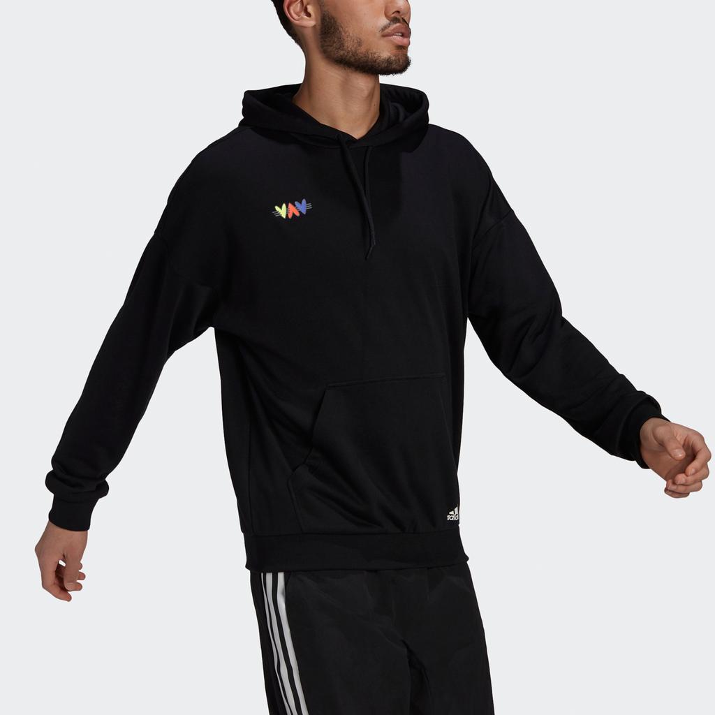 Adidas Back Logo Print Sports Hoodie Men Hoodies Black H61133