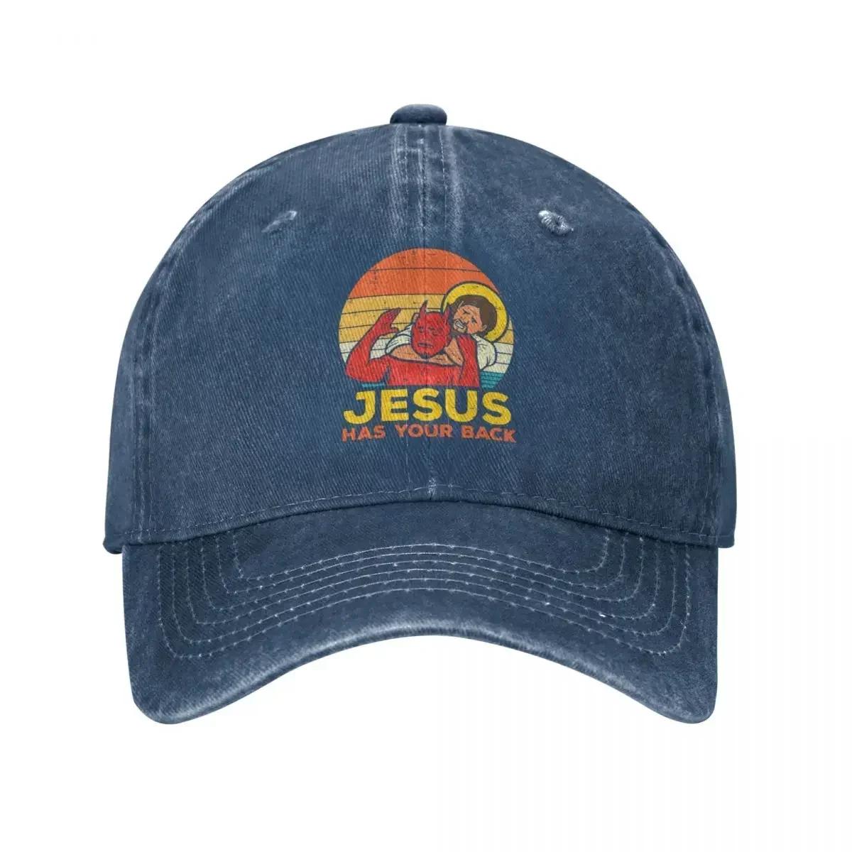 

Jesus Has Your Back Jiu Jitsu Retro Christian Unisex WoUnisex Baseball Caps Distressed Denim Caps Hat Classic Summer Gift Snapback Hat One Size