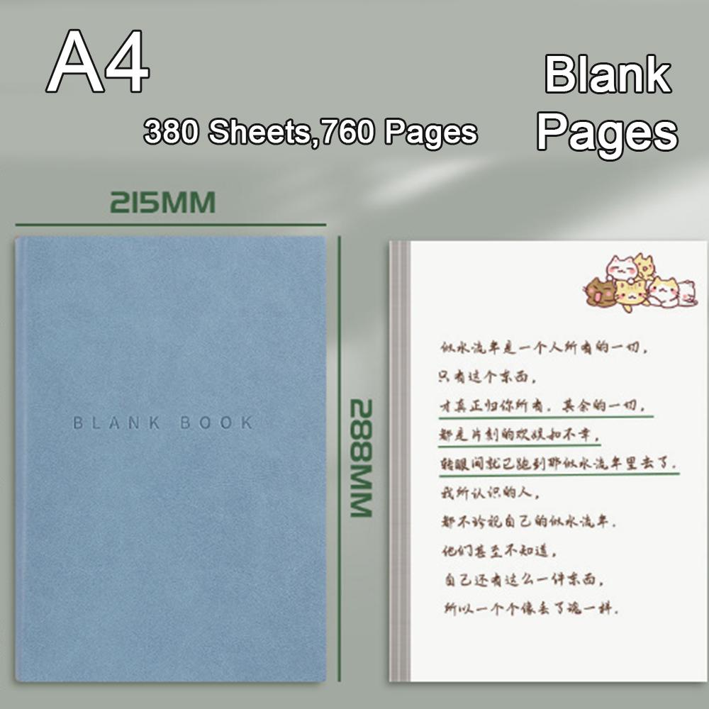 A5 Ultra-thick Notebook with Blank Inner Pages, Student Leather Notepad, Drawing Notebook, Business Meeting Minutes, Mind Map