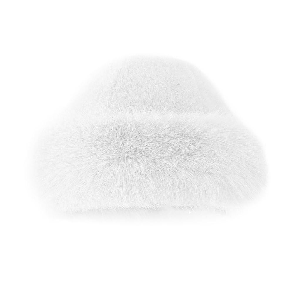 Winter Thick Warm Furry Beanie Hat Mongolian Style Ear Protection Plush Cap, Casual Solid Color Brimless Hat for Women Men
