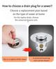 Sink Drain Stopper All Copper Anti-Odor Bounce Core Press-Type Sink Drain Universal Accessories for Wash Basin Bathroom Sink