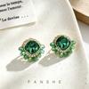 Light Luxury Square Crystal Petal Stud Earrings, Fresh Dopamine Girl Style Earrings, Niche Personality Exquisite Spring and Summer Earrings