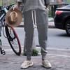 Mens Casual Solid Color Cable Knit Drawstring Waist Jogger Pants