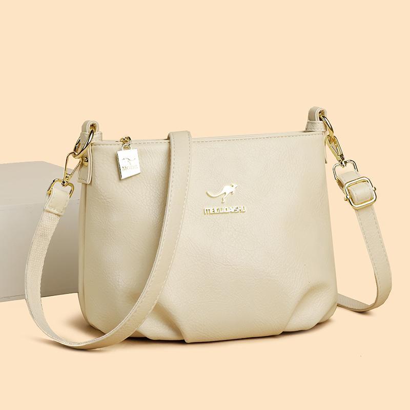 Borsa a Spalla Vintage da Donna in PU Grande Capacità Borsa a Tracolla Piccola Quadrata