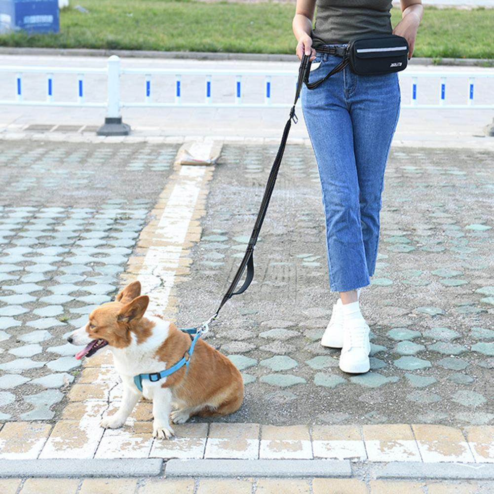 Dog Walking Waist Leash Adjustable Length Waist Dog Running Leash Dual Handles Dog Running Belt for Small Medium Large Dogs