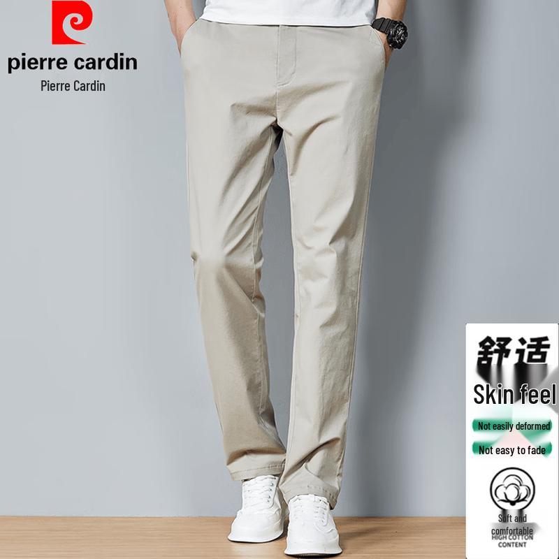 Pierre Cardin Men's Summer Breathable Cotton Straight-Leg Casual Pants