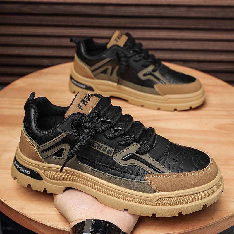 Spring and Autumn New Leather Men's Shoes Fashion Versatile Classic Casual Shoes Comfortable Soft Bottom Running Sports Shoes