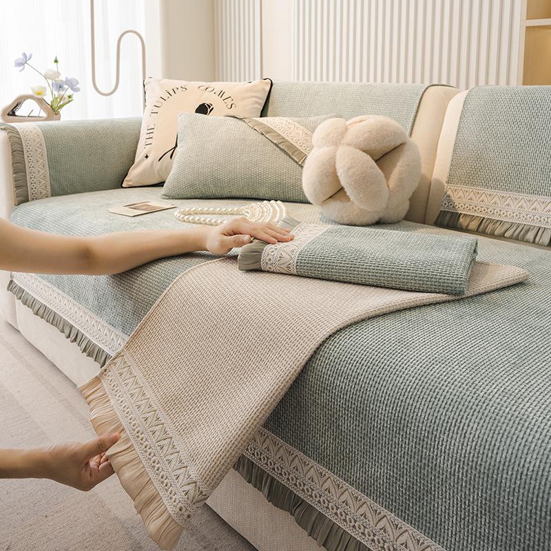 New Sofa Cushion Four-Season Universal Non-Slip Seat Cushion French Cream Wind Advanced Sofa Cover Cloth Towel