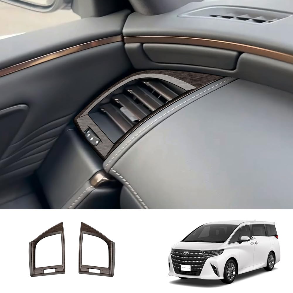 

Alphard 40 Series Air Conditioning Vent Frame Dashboard Air Conditioning Vent Cover Air Outlet Panel Cover ABS Wood Grain for the New Alphard 40