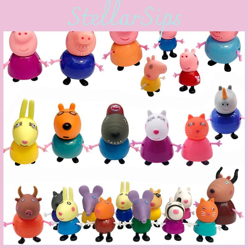 Bunte umweltfreundliche Peppa Pig Familie Freunde Actionfiguren für Kinder 25-teiliges Set