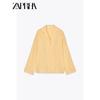 Zaprha2025 New Arrival Loose and Lazy Style Elegant Linen Blended Long Sleeves V-neck Casual Shirt for Women 4786201