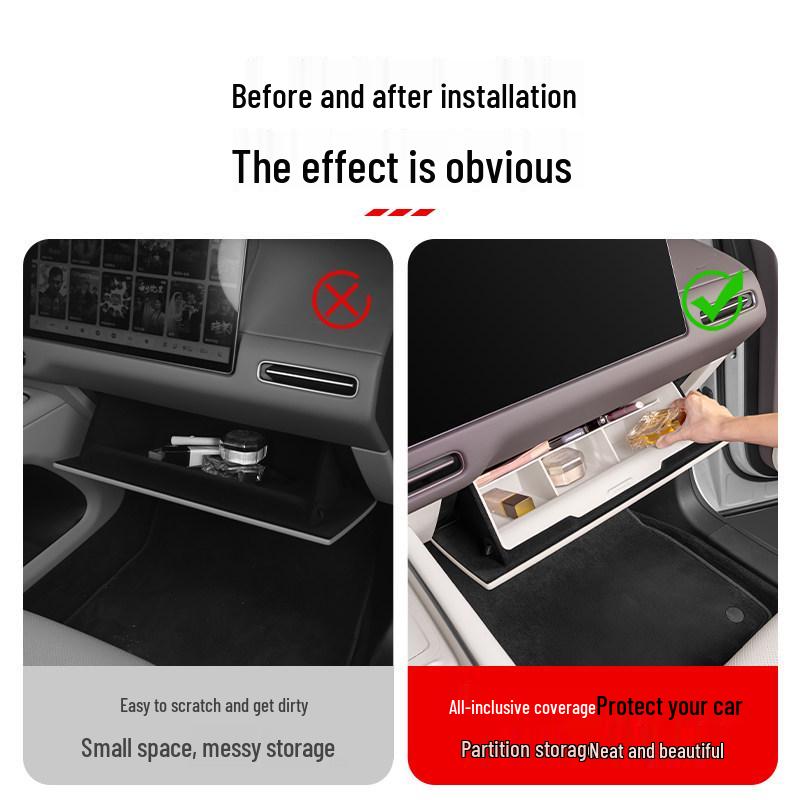 Ideal i6/i8 Passenger Seat Storage Box: Silicone Center Console Organizer & Car Interior Accessory