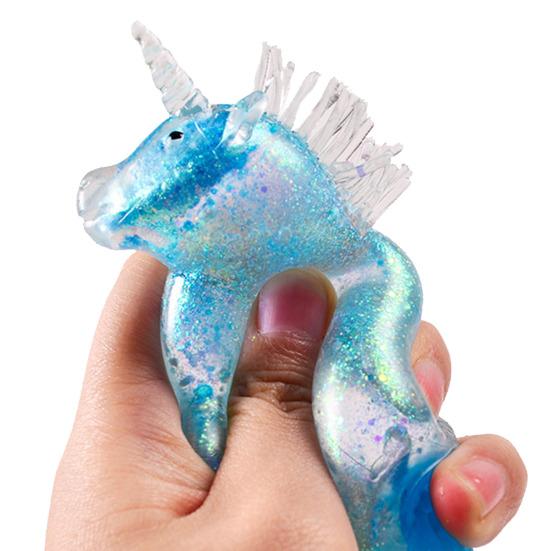Pferd Salamander Quetschspielzeug mit Glitzer Stressabbau Pferd Zuckerball Sensorisches Spielzeug Entspannung Angstreduktion Tier Fidget Spielzeug