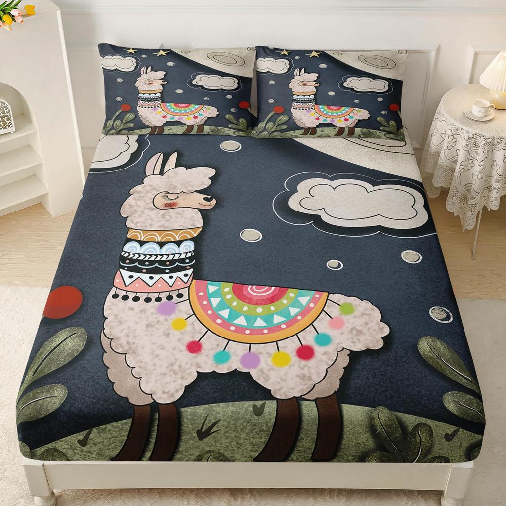 Dog Animal Pattern Bed Hat Three-Piece Digital Printing Bedding Bed Hat Three-Piece Set Children And Adults