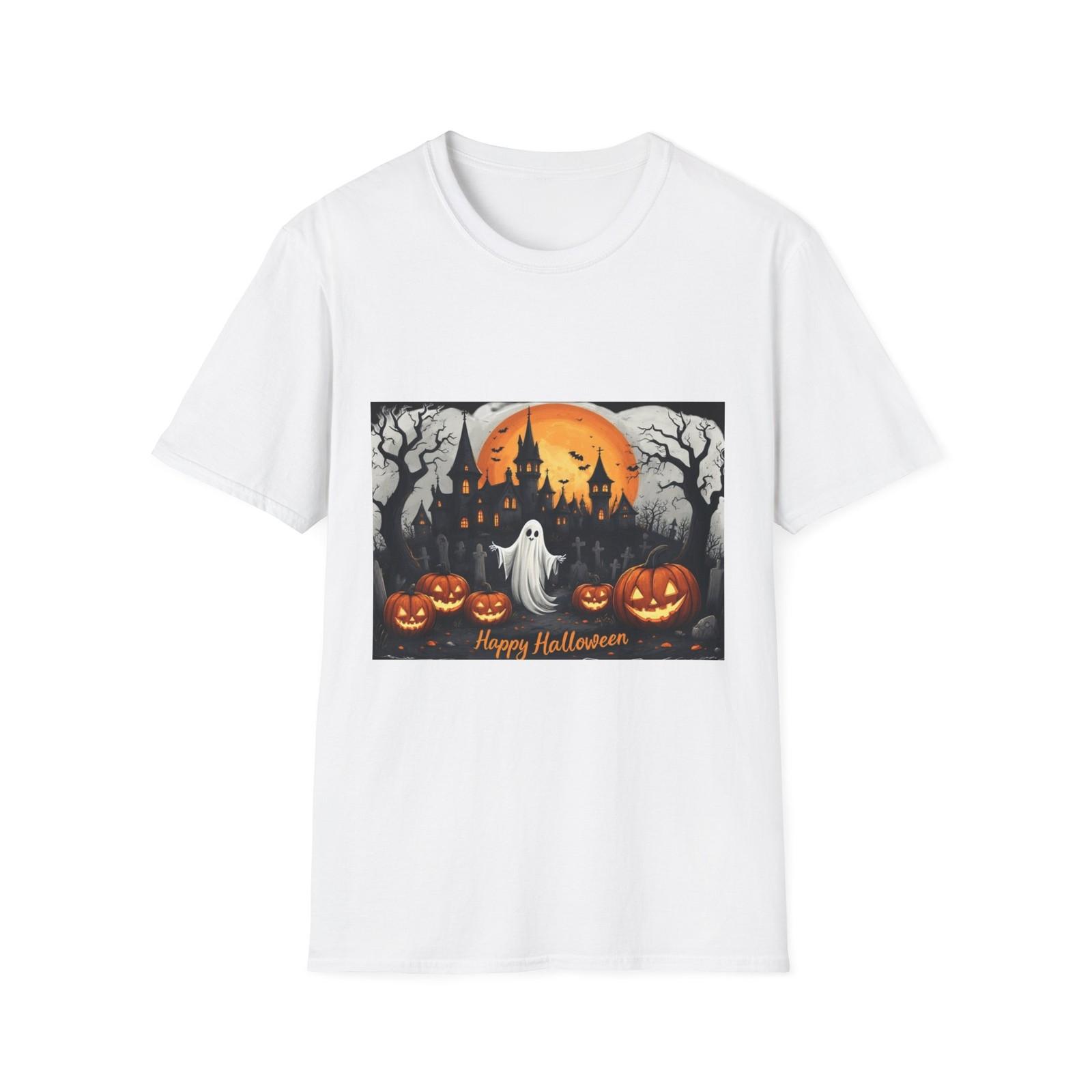 Halloween Ghost Unisex T-Shirt, Spooky Shirt, Pumpkin Tee, Gift for Halloween S разноцветный