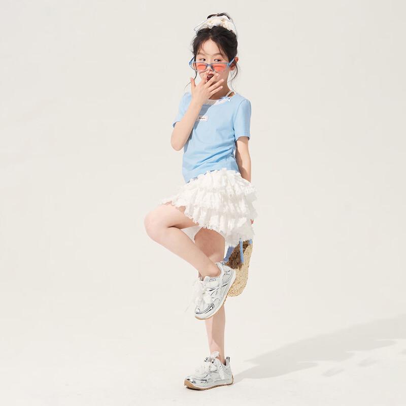 Girls' Cotton Lace A-Line Skirt