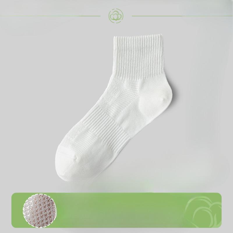 Female Spring and Summer Cotton Anti Bacterial Breathable Sweat Absorbing Deodorant Socks
