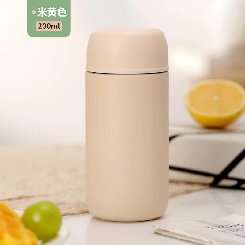 

200 мл термокружка-капсула портативная студенческая простая нержавеющая стальная кружка для воды термос из нержавеющей стали небольшой емкости 200ml абрикосовый