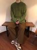 Men's Retro Japanese Cable Knit Sweater - Autumn/Winter Loose Fit, Round Neck Stylish Knitwear