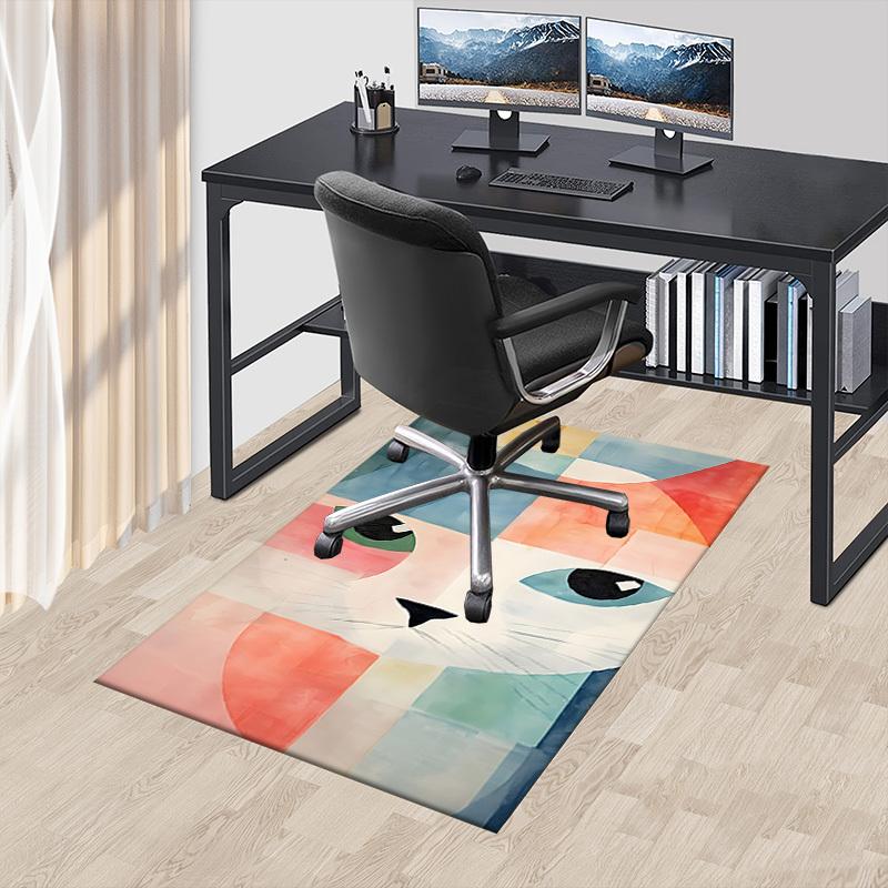 1PC cat abstract Carpet Office Rug Mat Home Decor Area Carpet Festival Gift Office desk chair carpet Longlasting Material