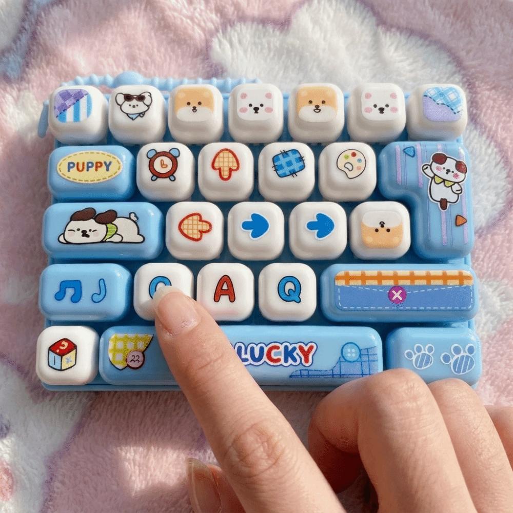 Simulation Keyboard 26-Key Keycap Clicker Candy Color Mini Keyboard Pendant  Desktop Decoration