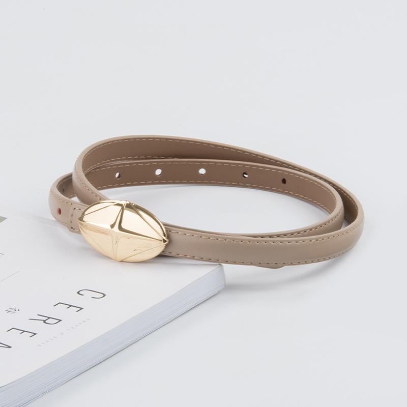 Leather Women'S Fine Belt Cowhide Retro Women'S Simple Hong Kong Style Premium Black Women'S Belt