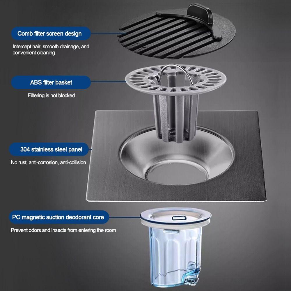 Anti Odor Bathroom Floor Drain Sewer Strainer Plug  Old Floor Drains Remodeling Accessory
