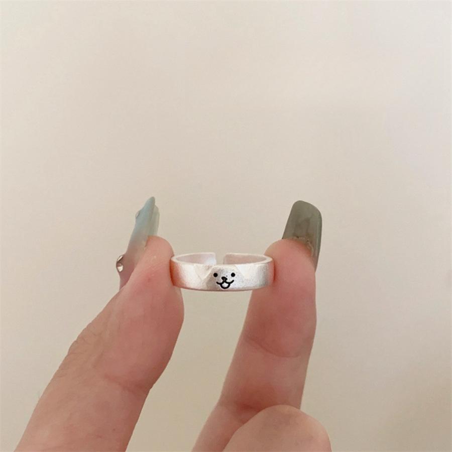 Unique Cute Cat and Puppy Ring Design Adjustable Opening Ring Couple Ring