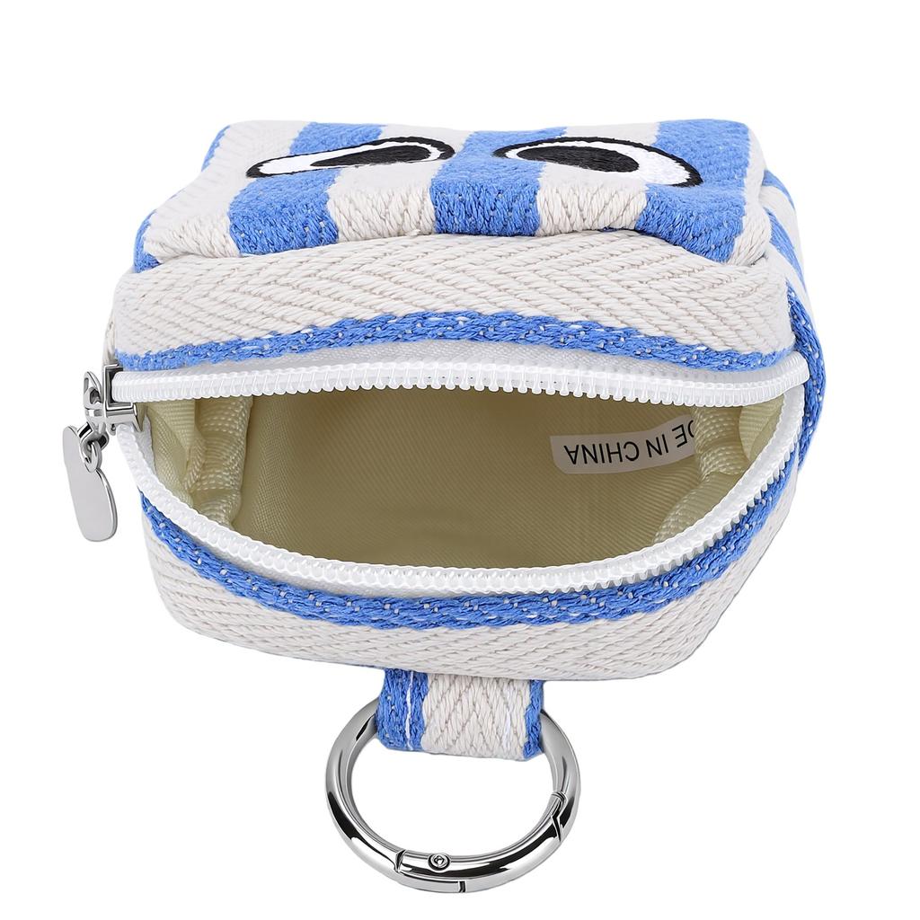Waist Bag Cute Embroidered Eyes Striped Zippered Portable Waist Storage Pouch