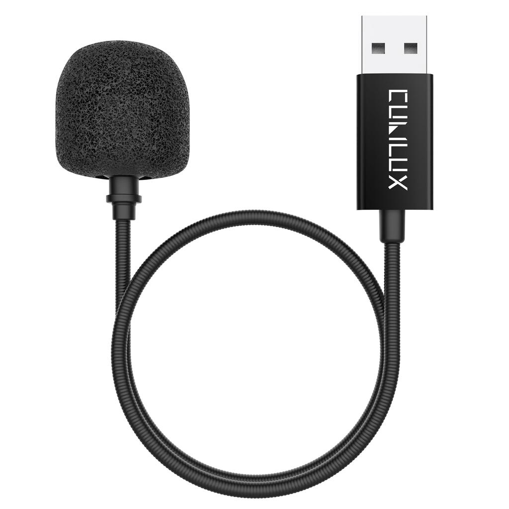Cubilux USB A Gooseneck Unidirectional USB External Mini Boom Compatible with Video Microphone for Laptops and Desktop 30cm Microphone, Microphone,