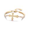 European and American Jewelry High-End Full Diamond Cross Zircon Titanium Steel Bracelet Unisex Versatile Non-Fading Jewelry