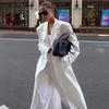 2025 Summer New Cross-border European and American Casual Workplace Elegant Long Trench Coat with Buttons, Elegant Goddess Long Sleeve and Long Pants