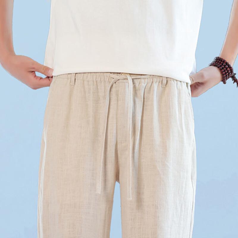 JEEP SPIRIT Men's Retro Casual Linen Blend Harem Pants