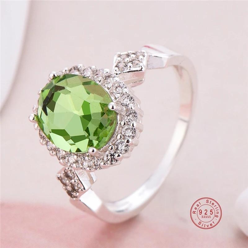 Genuine Sterling Silver Stackable Ring Round Black CZ Crystal Finger Ring for Women Wedding Party Bague Bijoux