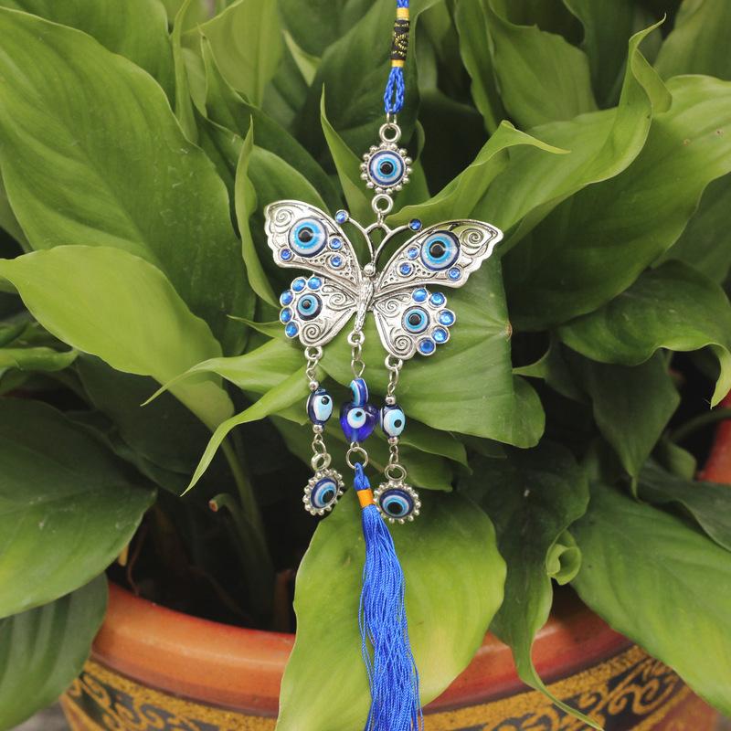 Butterfly Turkish Blue Glass Amulet Wall Hanging Home Decoration Lucky