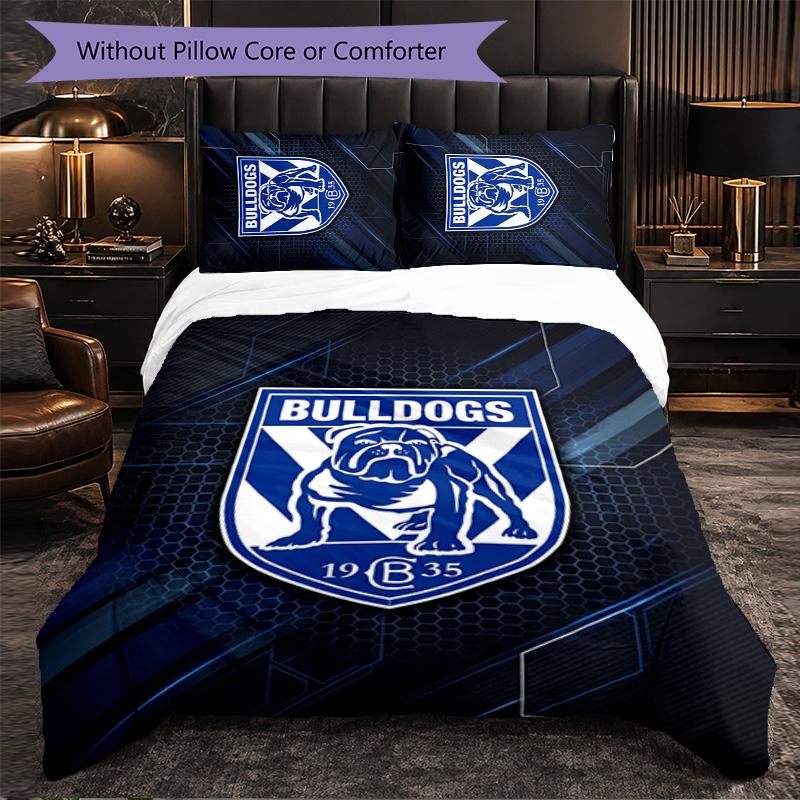 Canterbury-Bankstown Bulldogs Fantasia Microfibra Set Biancheria da Letto 3 Pezzi Decorazione Copripiumino Set Per Camera da Letto Uso Domestico