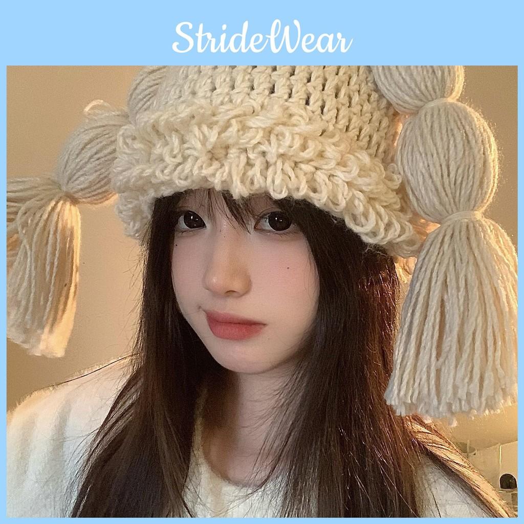 Warm Cute And Long Braided Knit Hat For Women In Beautiful Colors For Winter Comfort